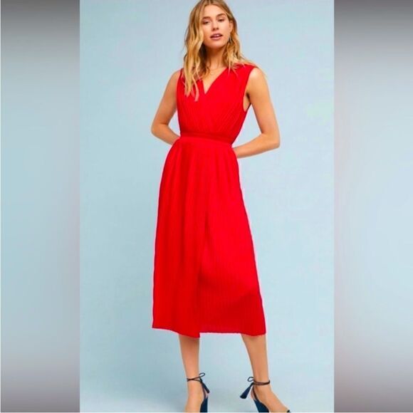 Tracy Reese pleated surplice midi dress - Picture 1 of 10